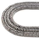 Silver Hematite Faceted Rondelle Beads Size 3x6mm 3x8mm 3x10mm 15.5'' Strand