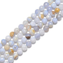 Blue Lace Agate Faceted Round Beads 6mm 8mm 10mm 15.5" Strand
