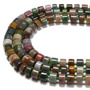 Natural Indian Agate Rondelle Wheel Disc Beads Size 8-10mm 15.5'' Strand
