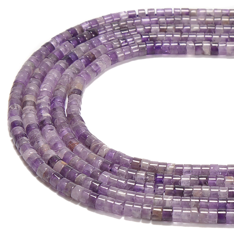 Natural Amethyst Heishi Disc Beads Size 2x4mm 15.5'' Strand