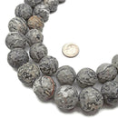 Natural Map Jasper Faceted Round Beads Size 18mm 20mm 15.5" Strand