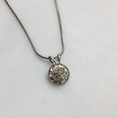 silver plated clear rhinestone necklaceadjustable cha