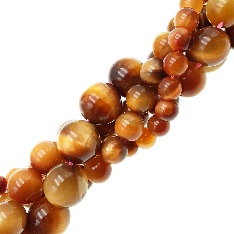 orange Tiger's eye smooth round beads