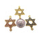 star of david pendant gold silver plated copper micro pave rhinestone