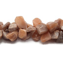 Peach Moonstone Irregular Matte Pebble Nugget Points Beads 20-25mm 15.5" Strand