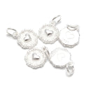 925 Sterling Silver Heart Charm Pendant Size 10.5x13mm 3Pcs Per Bag