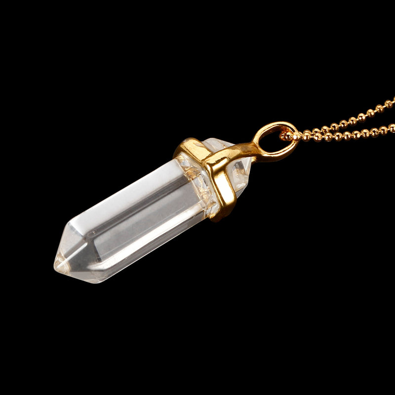 clear quartz pendulum pendant healing point chain