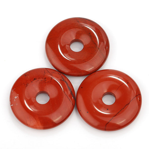 natural red jasper donut circle pendant