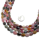multi color tourmaline faceted oval beads