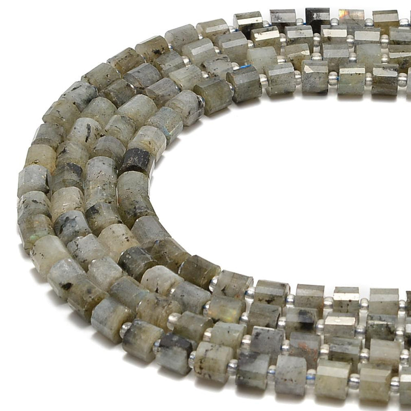 Labradorite Faceted Rondelle Wheel Discs Beads Size 5x7mm 15.5'' per Strand