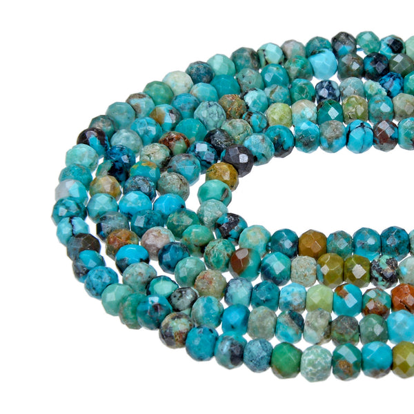 natural turquoise faceted rondelle beads 