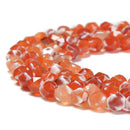 Burnt Orange Fire Agate Diamond Star Cut Beads Size 8mm 15.5'' Strand