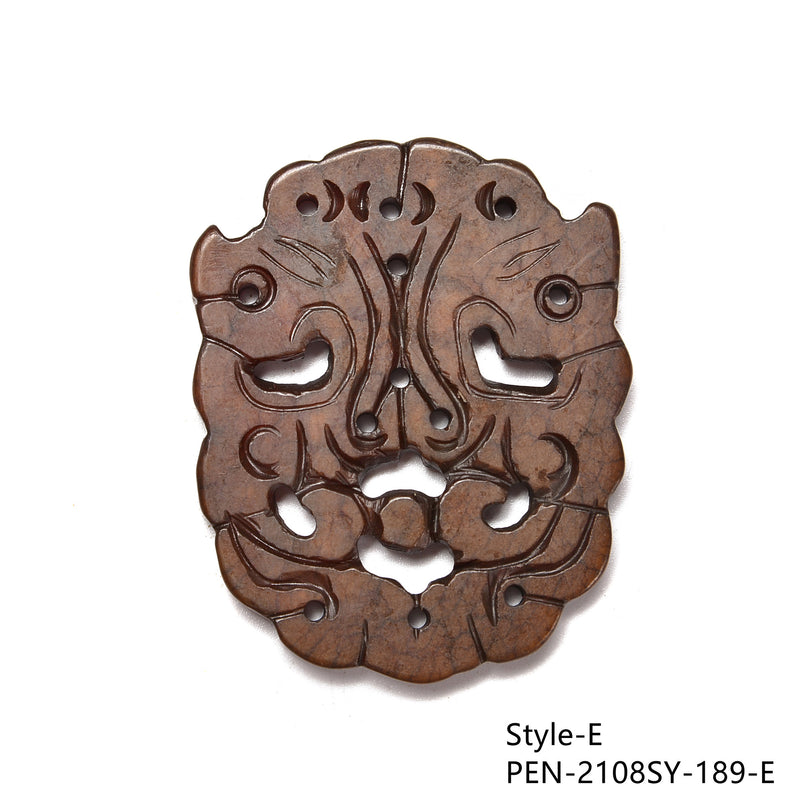 02 Brown Jade Hand Carved Pendant Eight Styles Sold Per Piece