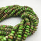 green sea sediment jasper smooth rondelle beads 