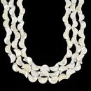 Iridescent White Mother of Pearl MOP Shell Moon Beads 7x10mm 8x12mm 15.5'' Strd