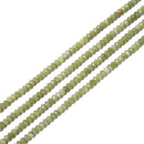 Natural Green Jade Faceted Rondelle Beads Size 4x6mm 15.5'' Strand