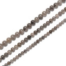 Natural Black Rutilated Quartz Smooth Round Beads 6mm 8mm 10mm 15.5'' Strand