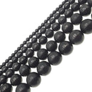 High Carbon Shungite Smooth Round Beads 4mm 6mm 8mm 10mm 12mm 15.5" Strand