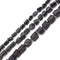 Black Tourmaline Rough Irregular Cylinder Tube Beads 10mm 15mm 18mm 15.5''Strand