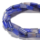 Light Blue Agate Cylinder Tube Beads Size 8x15mm 15.5'' Strand