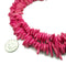 pink wooden flat irregular slice discs beads