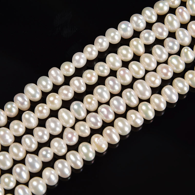 White Fresh Water Pearl Potato Shape Beads Size 4x5mm 15.5'' Strand