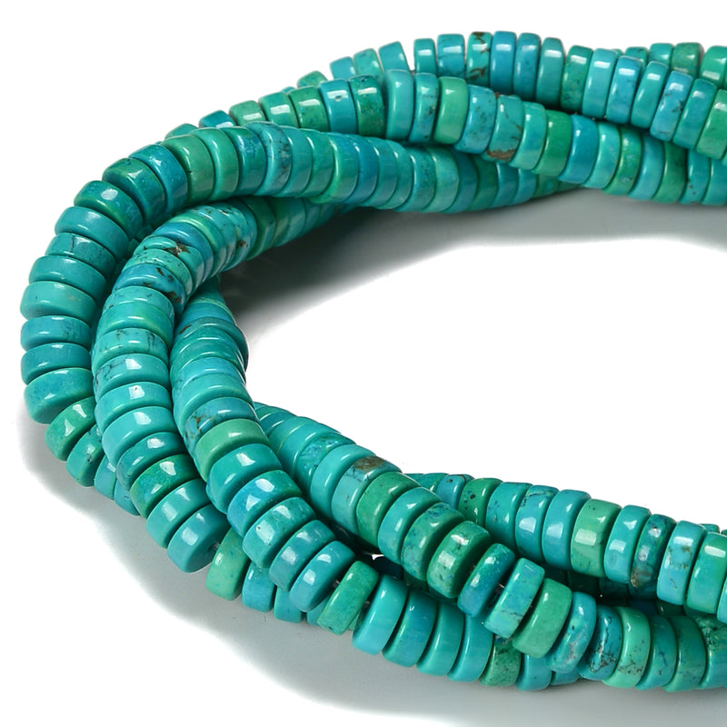 Green Turquoise Heishi Disc Beads Size 3x8mm 3x10mm 15.5'' Strand