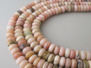 natural pink opal smooth rondelle beads 