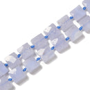 Blue Lace Agate Faceted Square Beads Size 12mm 15.5'' Strand