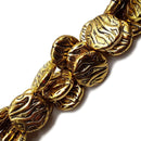 Vintage Acrylic Antique Etched Gold Plated Coin Beads Size 25mm 16" Strand