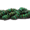 Dark Green Magnesite Turquoise Graduated Slice Discs Beads 10-20mm 15.5" Strand