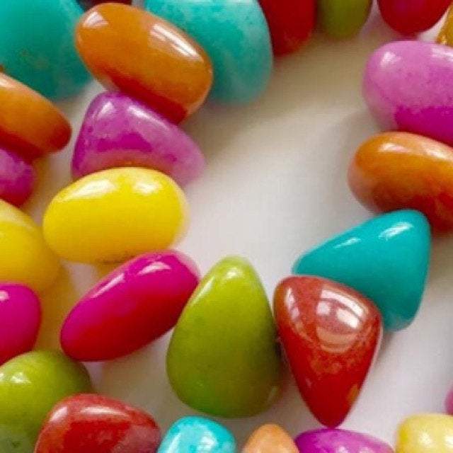 colorful candy dyed jade irregular nugget Chips beads