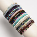 Natural Gemstone Smooth Round Beaded Elastic Bracelet Size 4mm 7.5'' Length