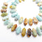 multi color amazonite center drill faceted points beads