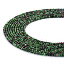 natural ruby zoisite faceted rondelle beads 