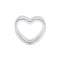 925 Sterling Silver Hollow Heart Shape Charm Size 4x10mm Sold 3Pcs Per Bag