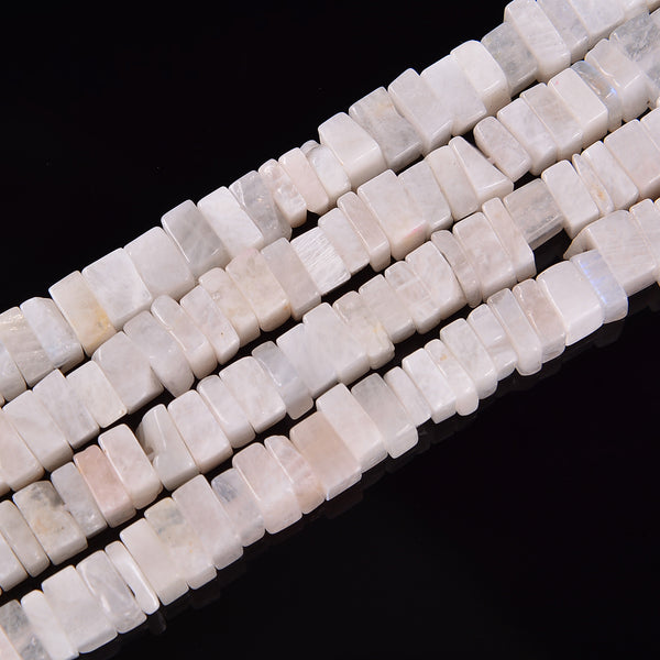 Natural Rainbow Moonstone Square Heishi Disc Beads Size 3x6mm 15.5'' Strand