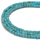 Blue Turquoise Cube Beads Size 4-5mm 15.5'' Strand