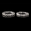 Clear Quartz Prism Cut Double Point Bracelet Beads Size 8mm 10mm 7.5'' Length