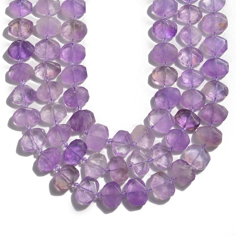 natural ametrine rectangle slice faceted octagon beads