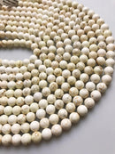white turquoise smooth round beads