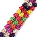 Multi-color Howlite Turquoise Buddha Head Beads Size 13x15mm 15.5'' Strand