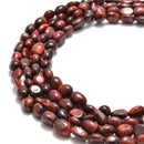 Natural Red Tiger's Eye Pebble Nugget Approx 5-8mm 15.5" Strand