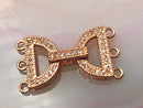 rose gold plated copper with micro pave clear zircon clasp