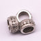 silver plated micro pave zircon flat wheel charm
