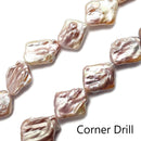fresh water pearl rectangle shape side corner drill beads