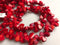 red bamboo coral teardrop beads