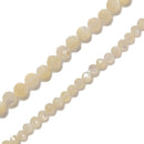 Natural White MOP Faceted Round Beads Size 3mm 4mm 15.5'' Strand