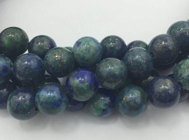large hole chrysocolla smooth round beads