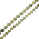 Natural Green Jade Prism Cut Double Point Beads Size 7x8mm 9x10mm 15.5'' Strand